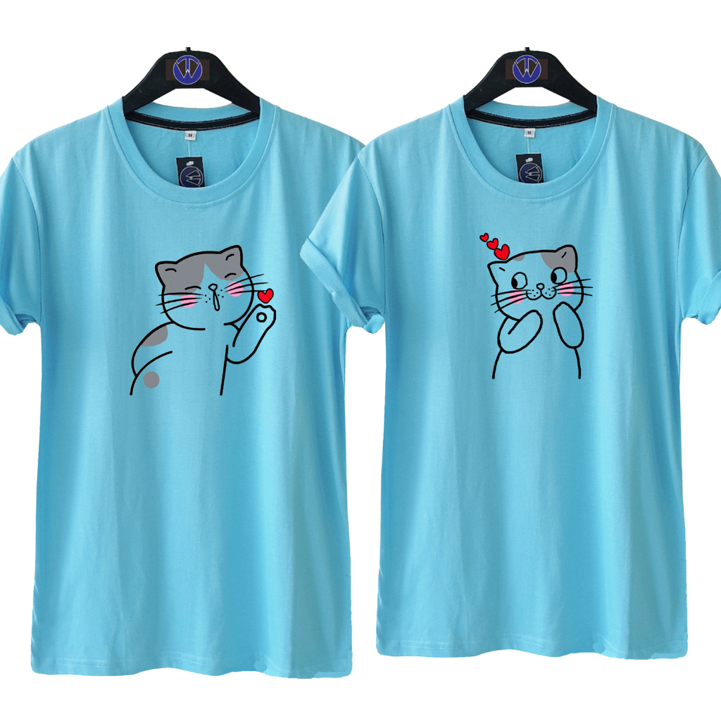 KAOS COUPLE PASANGAN MEONG B / KAOS UNISEX / KAOS PASANGAN KEREN / KAOS COUPLE KEKINIAN