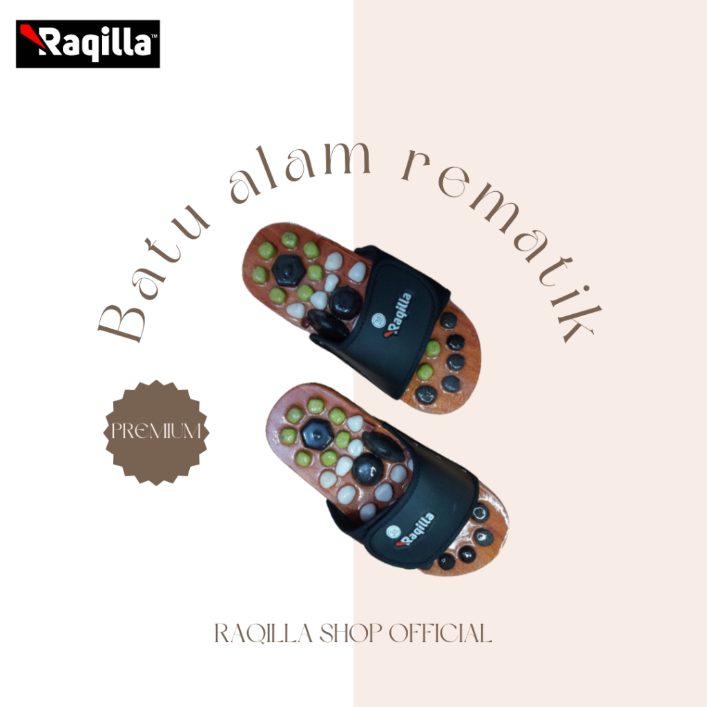 Raqilla Sandal Rematik Batu alam sendal refleksi akupuntur bahan batu alam