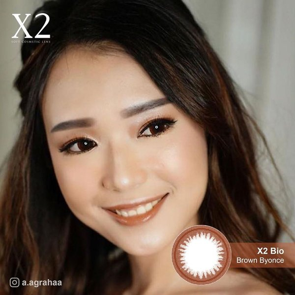 Softlens Warna Gelap Normal Minus X2 BIO Tersedia Minus Tinggi Warna Brown (Brown Byonce)