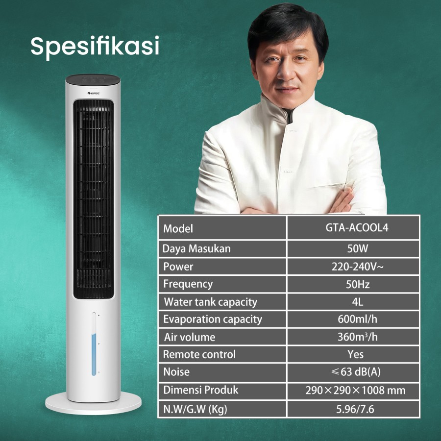 GREE Smart Tower Fan Air Cooler / Penyejuk Udara Portable - GTA-ACOOL4