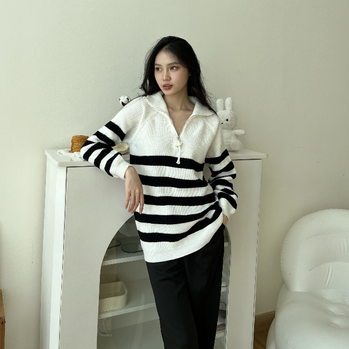 Mendy Thick Sweater - Pakaian Wanita Casual - Atasan Rajut - Blouse Korean Style