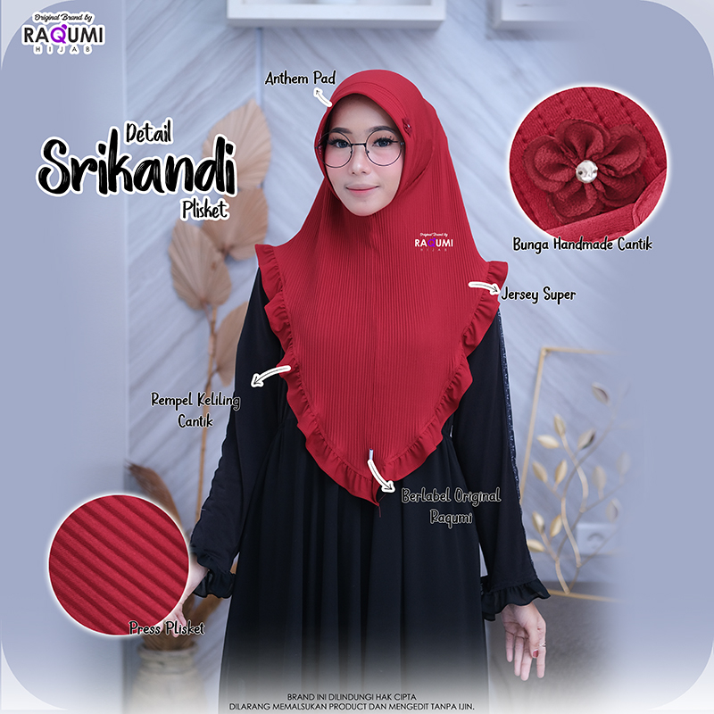 READY FULL WARNA - (JILBAB PLISKET - HIZT) SRIKANDI PLISKET MASKER ORI RAQUMI HIJAB