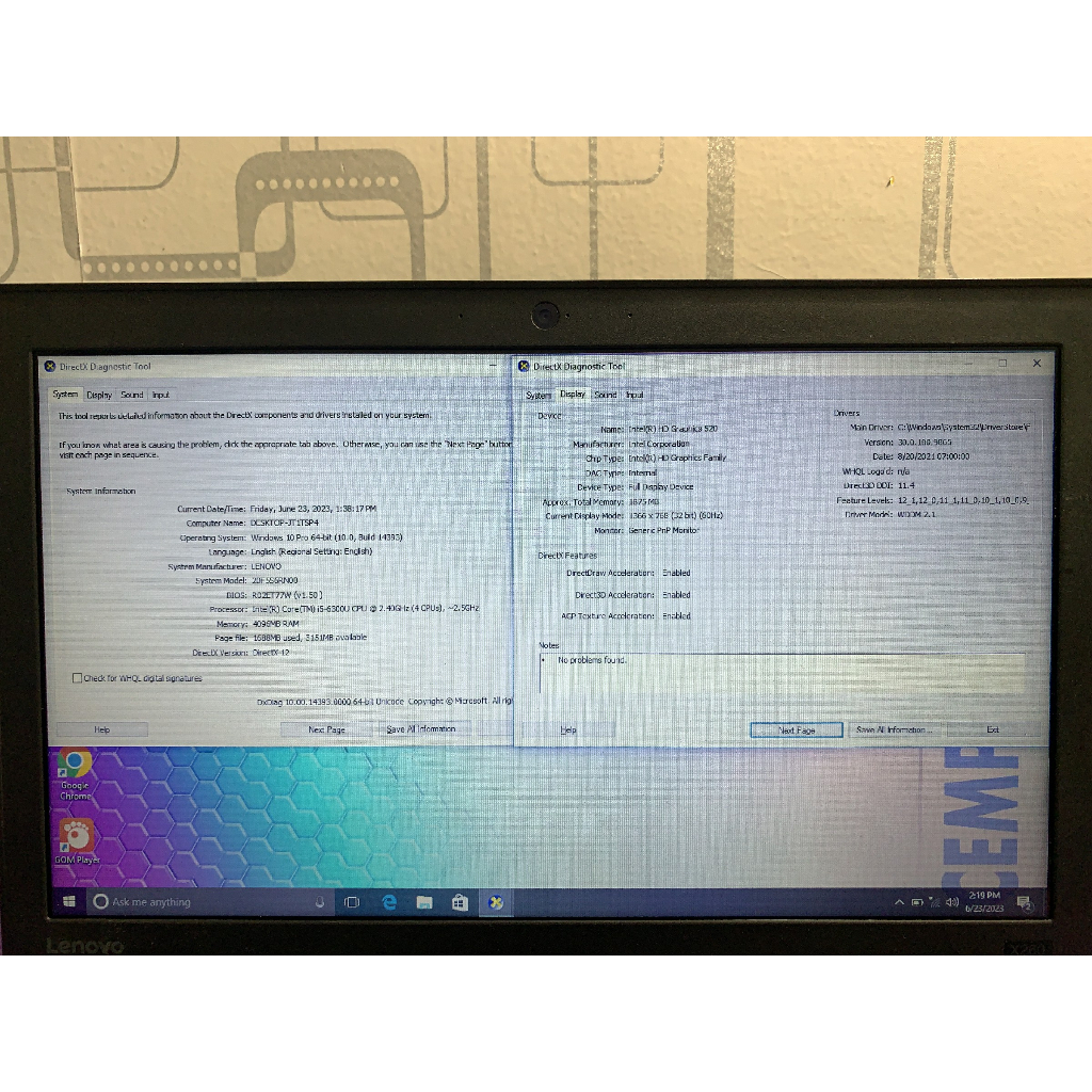 Lenovo ThinkPad X260 Core i5-6300U 4GB 128SSD Garansi