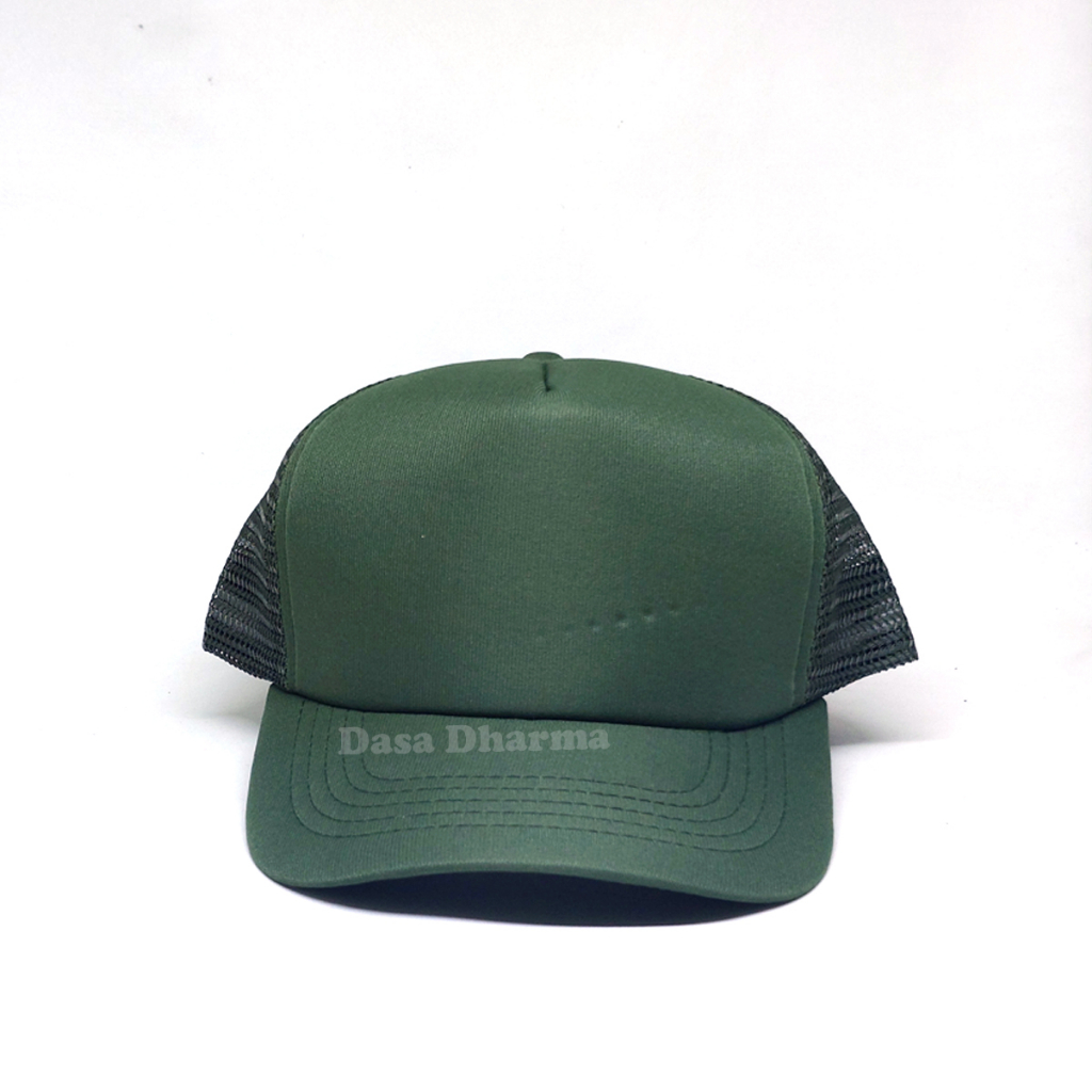 Topi Jaring polos Hijau Army