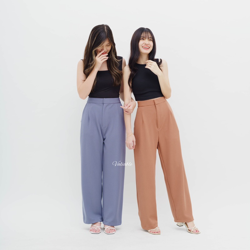(M-XXL) Caily Highwaist Loose Knit Pants Valiable