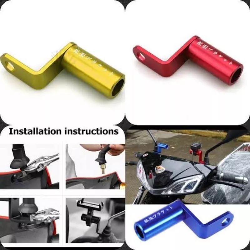 BREKET SPION DUDUKAN LAMPU TEMBAK PASANG DI SPION MOTOR UNTUK HOLDER LAMPU BRACKET BRAKET BREKET BRE