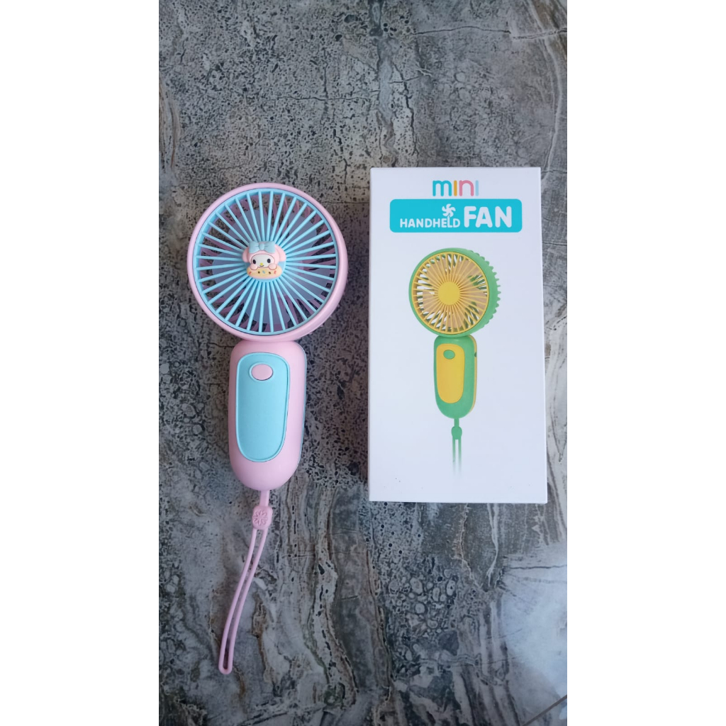 Mini Handheld Fan Kipas Angin Genggam Stiker Cute Portable