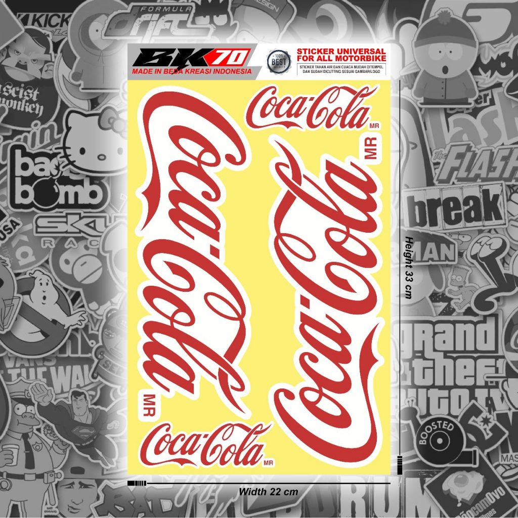Stiker logo printing variasi kolakola motor matic keren satu set