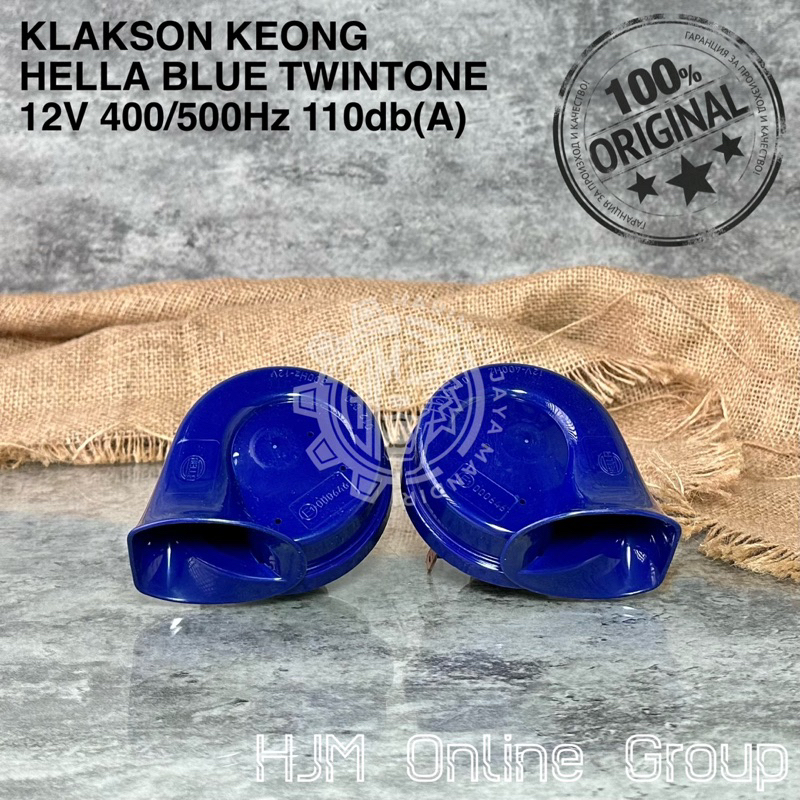 KLAKSON KEONG HELLA TWIN TONE BLUE 12V - KEONG BIRU HELLA ORIGINAL