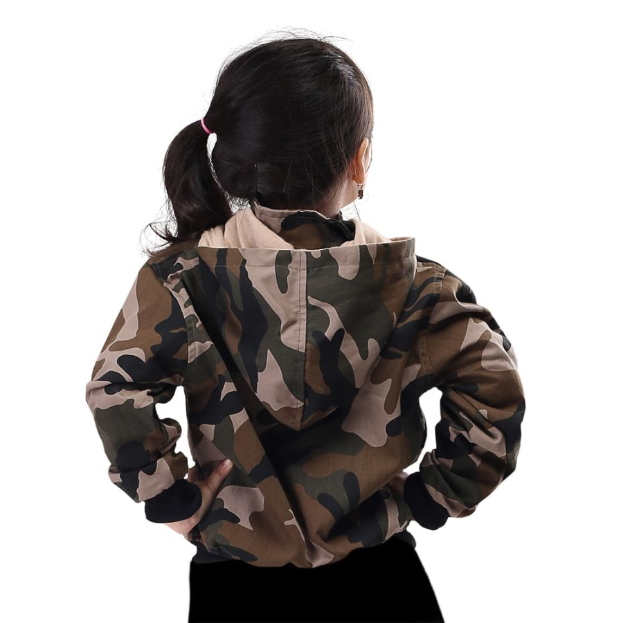 Zagib Kids 503 Jaket Anak Perempuan Hoodie Loreng Army Tentara