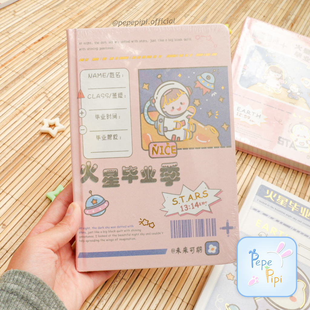 Diary Hard Cover Astronot 12,8 x 18,9 cm Note Book Notebook Buku Harian Catatan