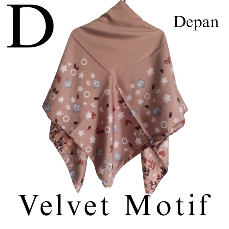 HIJAB / JILBAB / SCARF UMAMA VELVET MOTIF D | Oleh - oleh haji dan umroh
