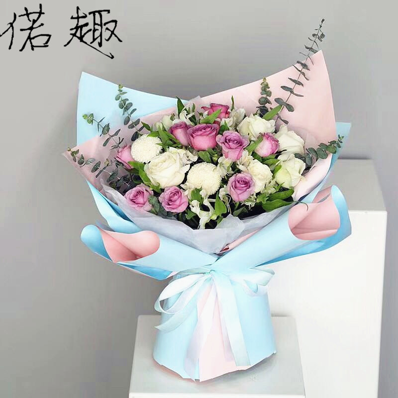 FLOWER WRAPPING BI COLOR CELLOPHANE WATERPROOF KERTAS BUKET BUNGA KB14