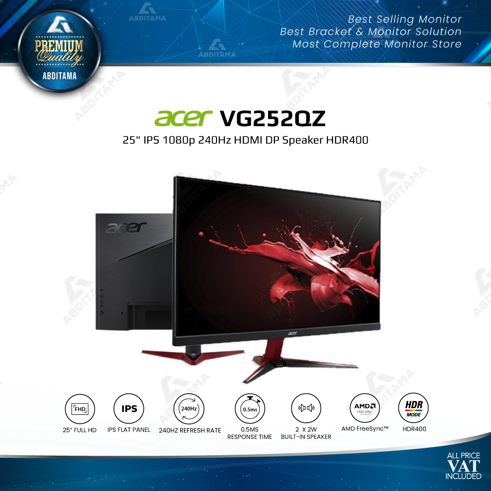 Monitor LED ACER VG252QZ 25&quot; IPS 1080p 280Hz HDMI DP Speaker HDR400