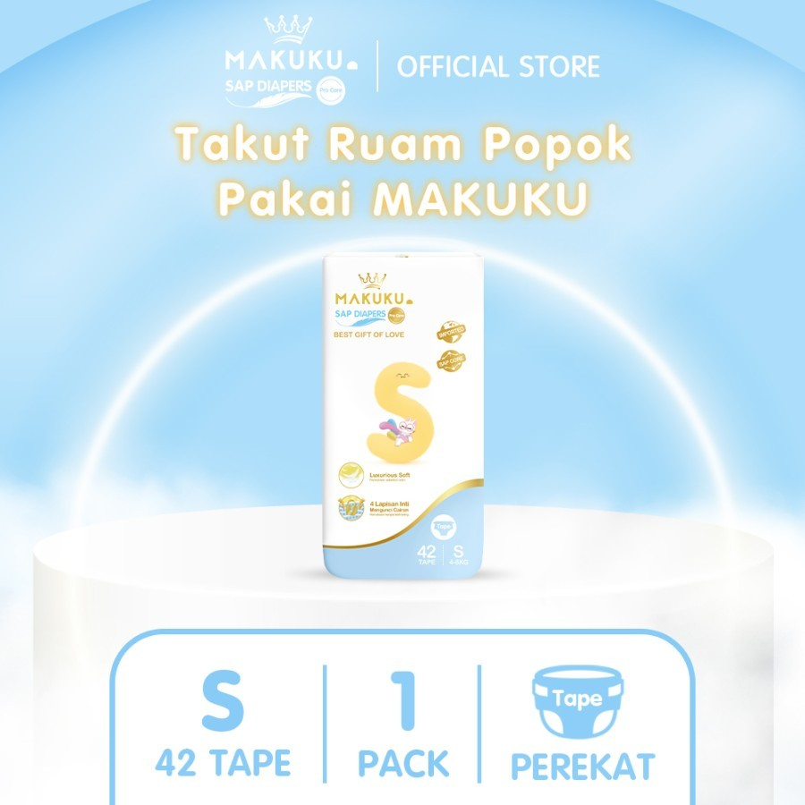 MAKUKU SAP Diapers Pro Care Tape S42 Popok Bayi S 42