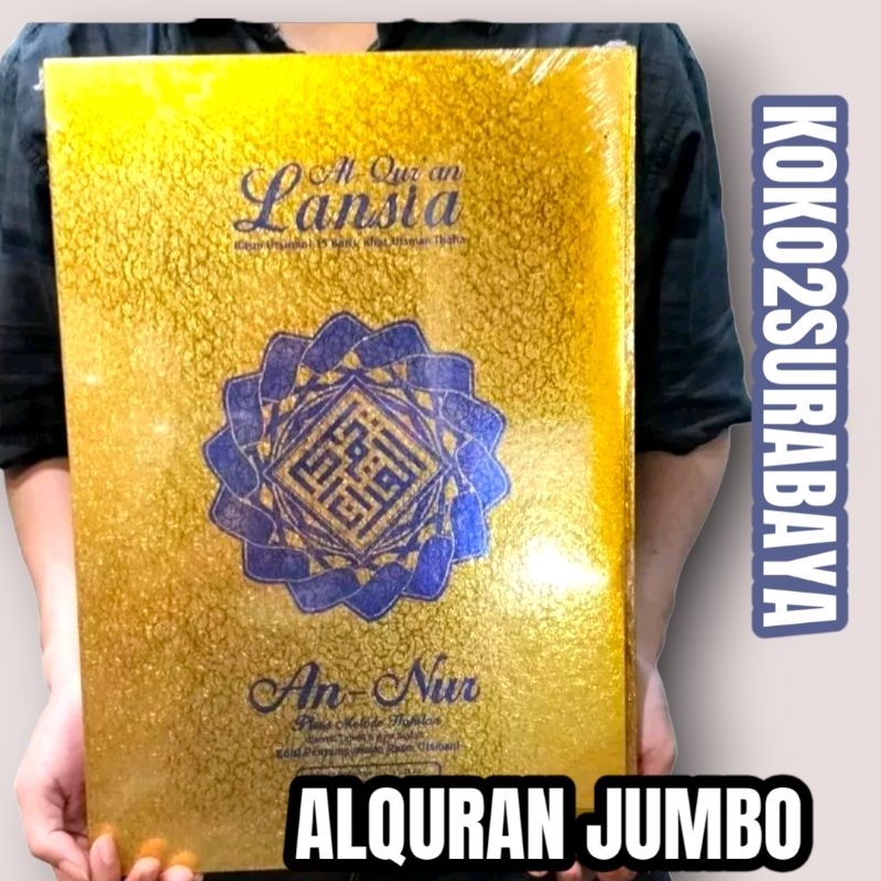 ALQURAN AN NUR JUMBO UKURAN A3 EMAS PERAK HC CAHAYA AGENCY