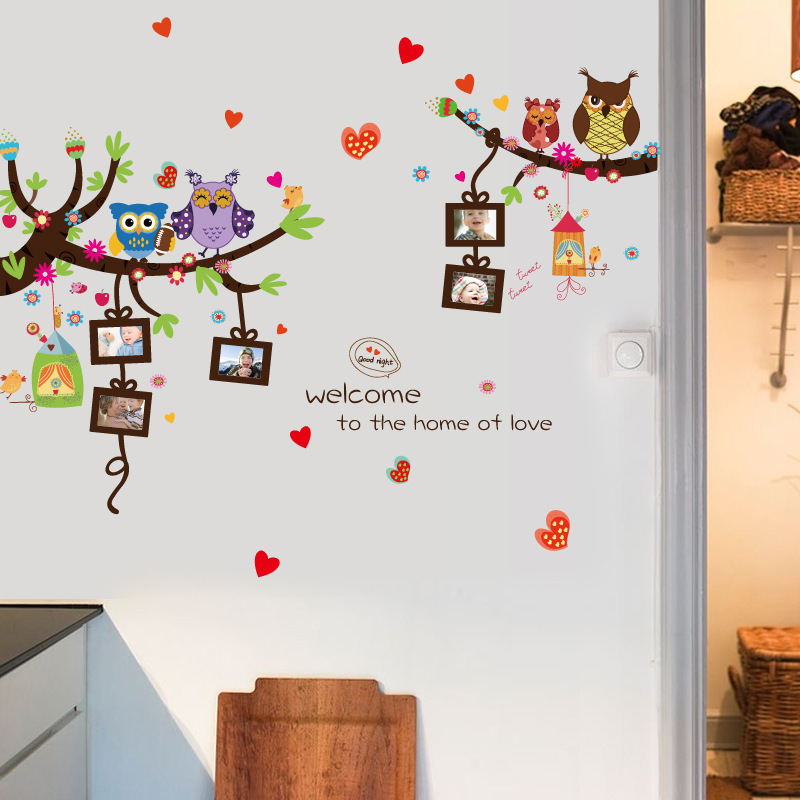 WALLSTIKER WALL STICKER STIKER STICKER SETIKER DINDING POHON DAUN OWL FRAME BINGKAI FOTO PHOTO RUANG KELUARGA WALLSTIKER WALSTICKER WALSTIKER HIASAN TEMPELAN DEKORASI RUMAH RUANG TAMU KAMAR TIDUR ANAK ANAK @banyak