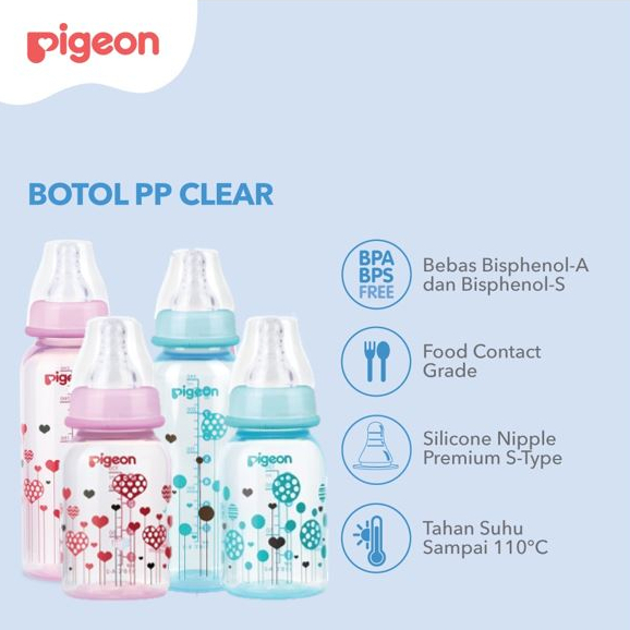 PIGEON Botol Flexible PP RP Clear  (Tersedia varian warna dan ukuran)