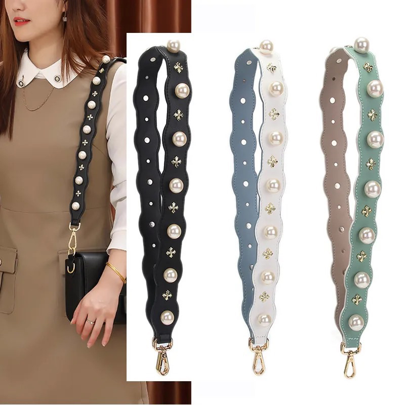 Long Strap Bag Pearl Flower