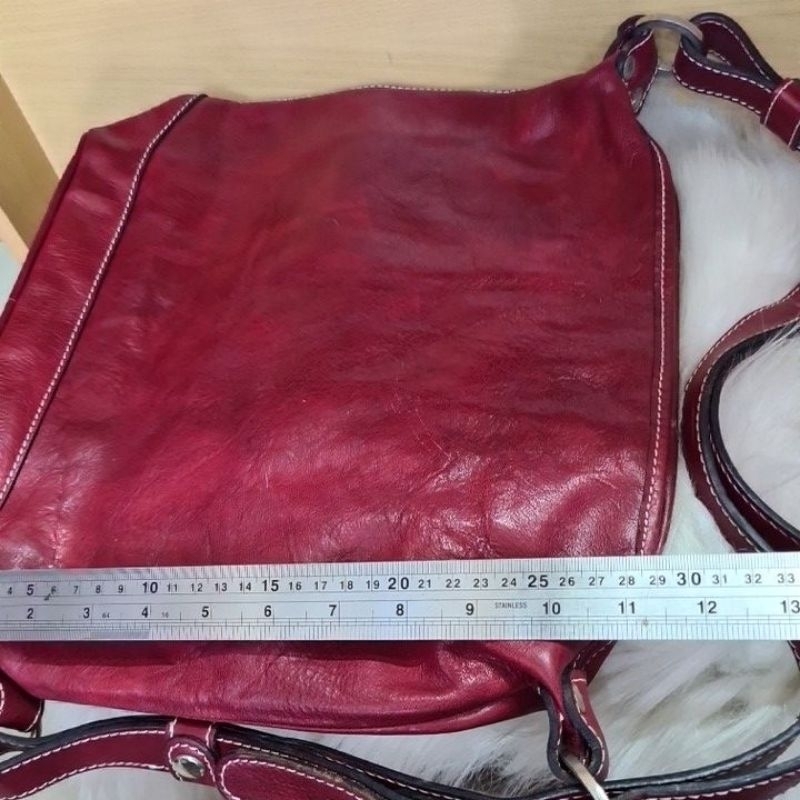 TAS KULIT ASLI MAROON AUTH