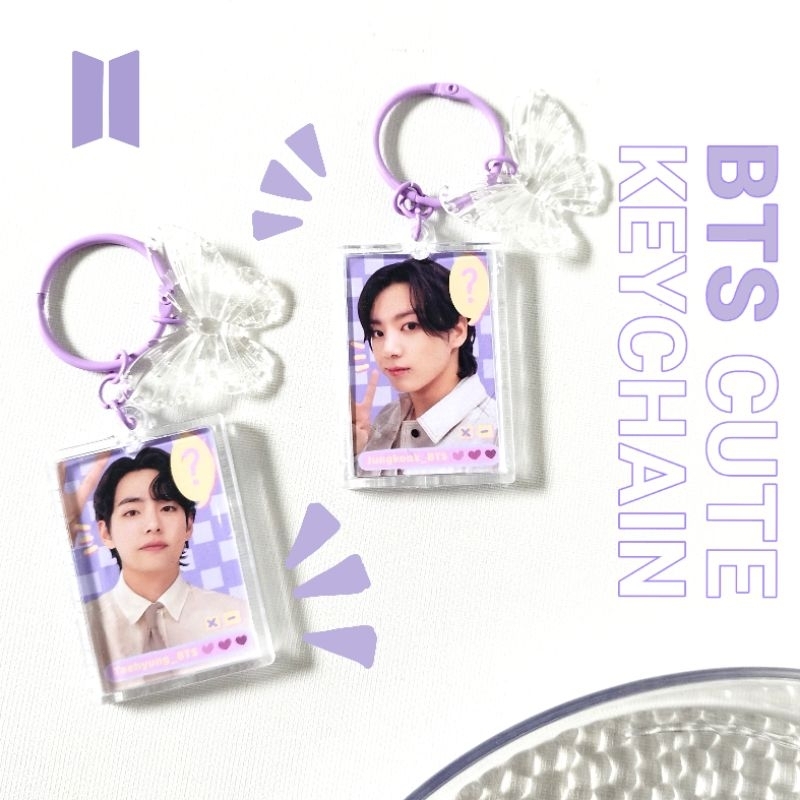 KEYCHAIN BTS/GANTUNGAN KUNCI AKRILIK BTS/ ANNIVERSARY BTS/ PURPLE BTS/ PHOTO CARD