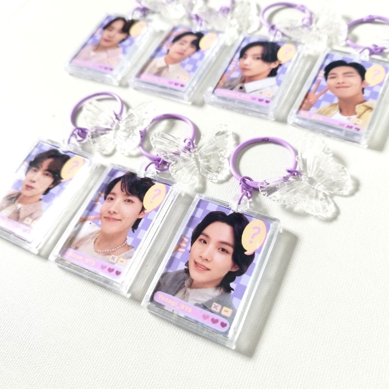 KEYCHAIN BTS/GANTUNGAN KUNCI AKRILIK BTS/ ANNIVERSARY BTS/ PURPLE BTS/ PHOTO CARD