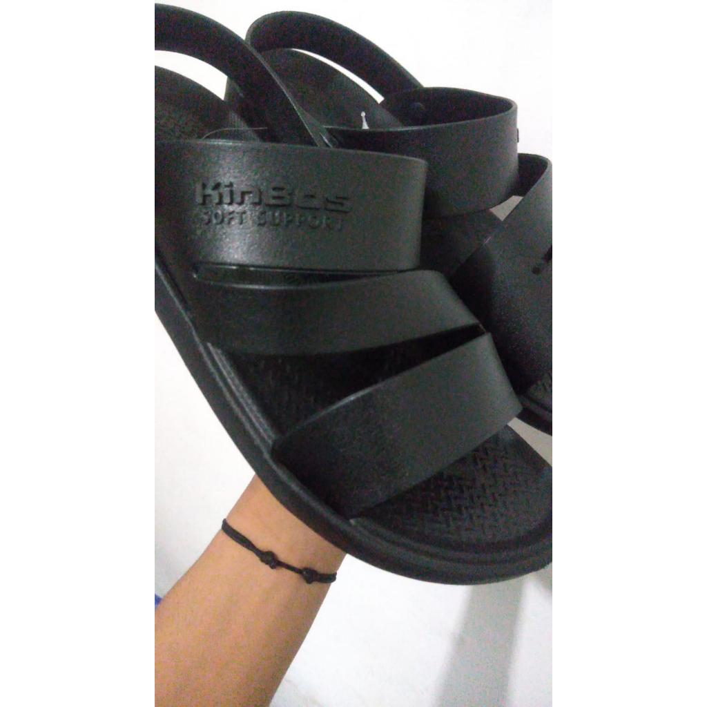 Sandal pria dewasa tali belakang merk Kinbos nyaman dipakai simple &amp; elegan bahan karet pylon terbaru &amp; terendi