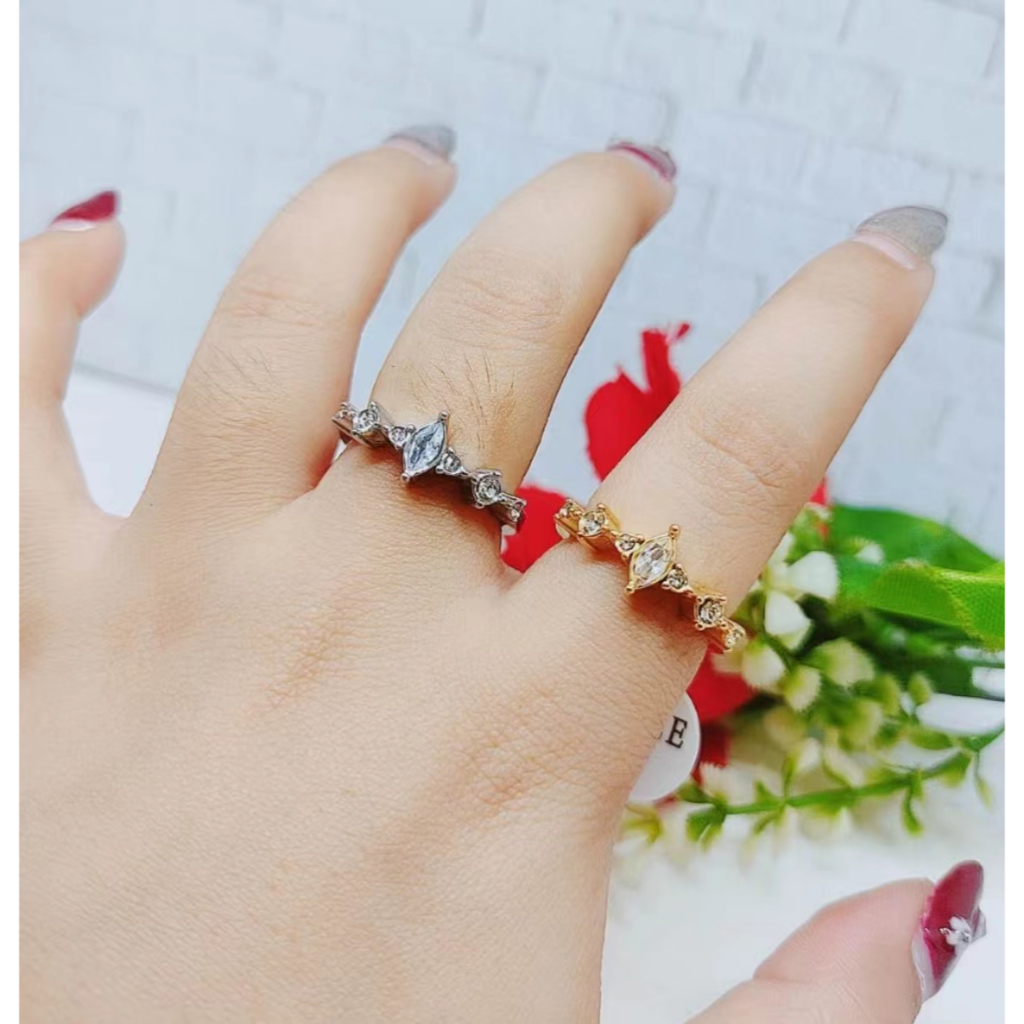 Cincin Titanium Permata Anti Karat Perhiasan Fashion R645 R646