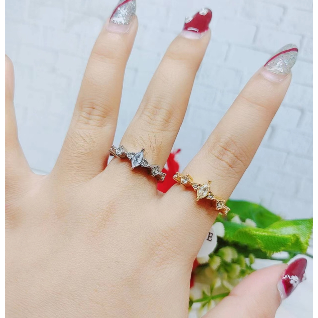 Cincin Titanium Permata Anti Karat Perhiasan Fashion R645 R646