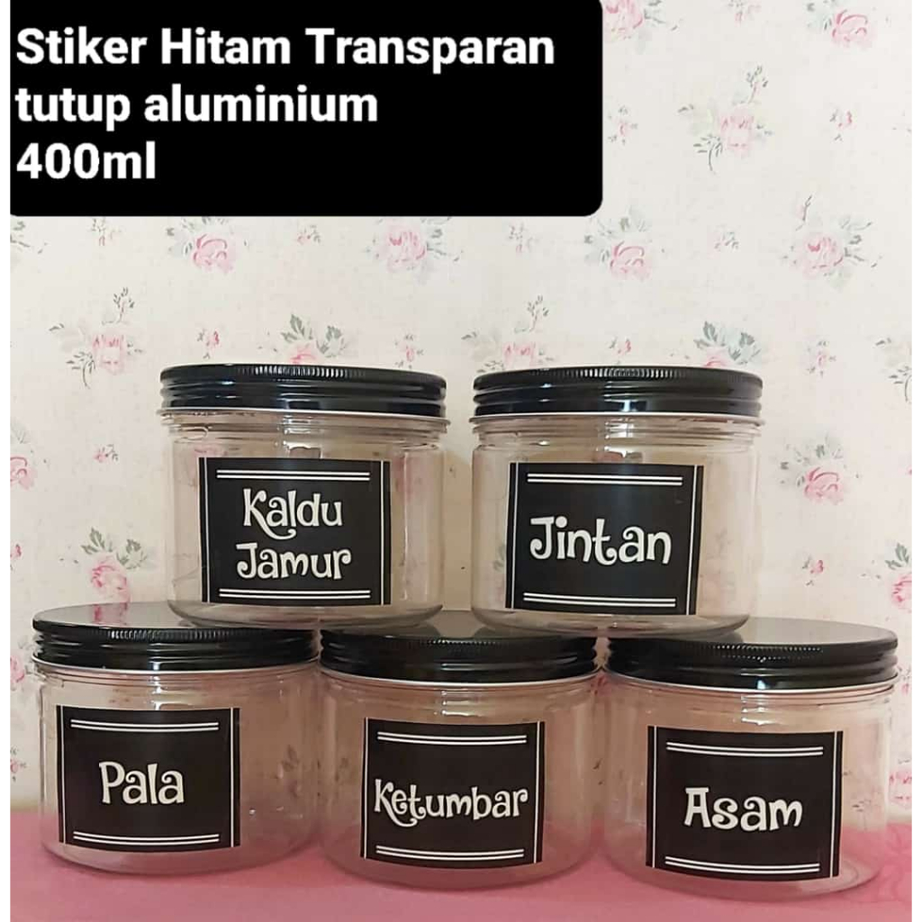 Toples Bumbu/ toples 400 ml / toples bumbu Stiker / Toples Teh Gula Kopi Free Label termurah/ toples