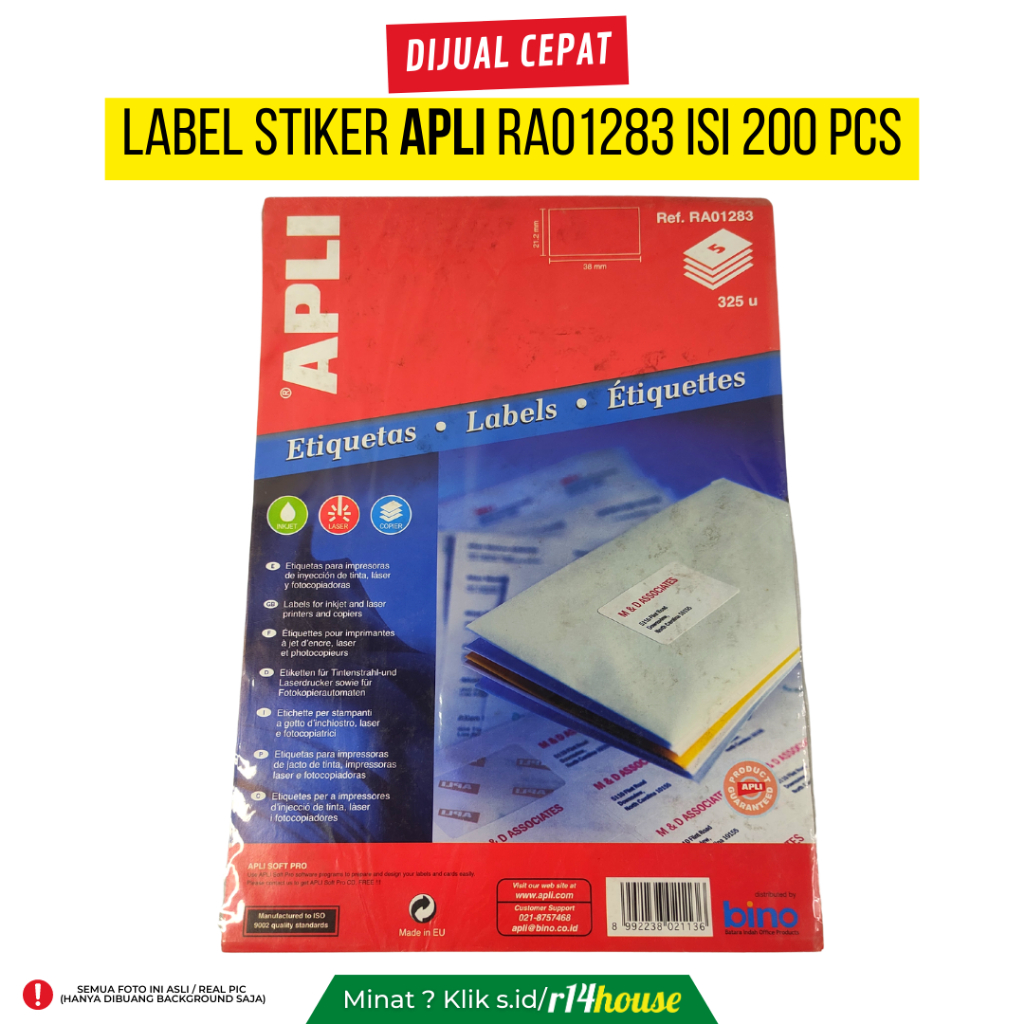 

LABEL STIKER APLI RA01283 ISI 200 PCS