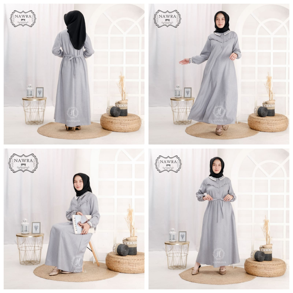 GAMIS TERBARU KATUN MADINAH NAWRA DRESS BY HANNAYA