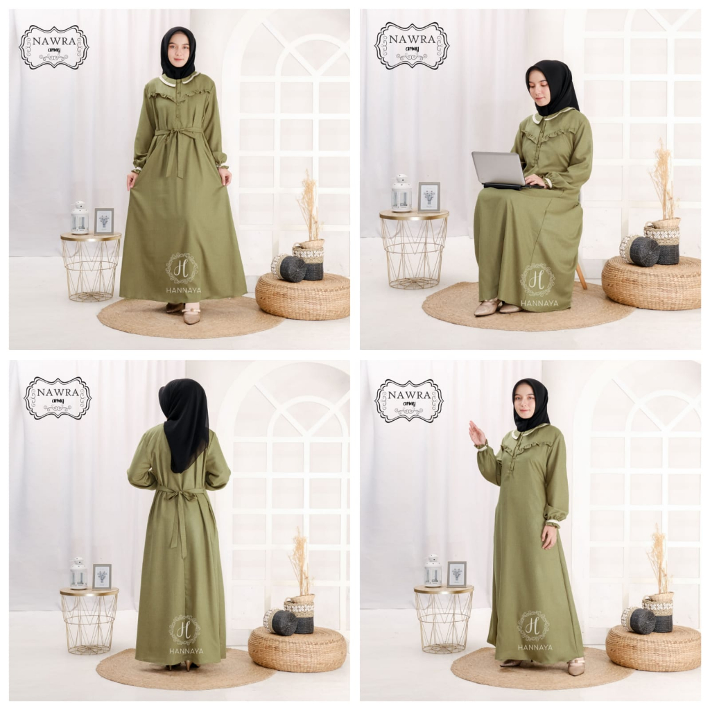 GAMIS TERBARU KATUN MADINAH NAWRA DRESS BY HANNAYA