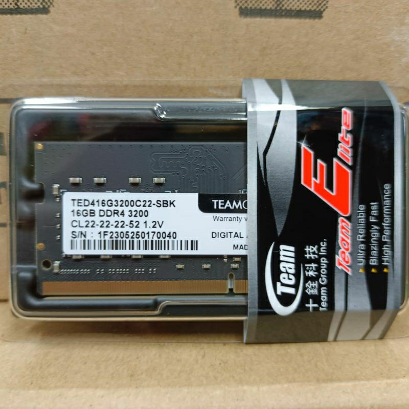 Ram Team Elite 16GB DDR4 3200Mhz - Sodimm 16GB DDR4 PC 25600