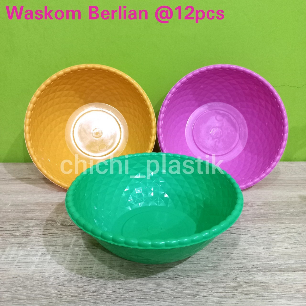 Isi 12 PCS!! Waskom Berlian /Waskom Plastik/Waskom berkatan /Baskom