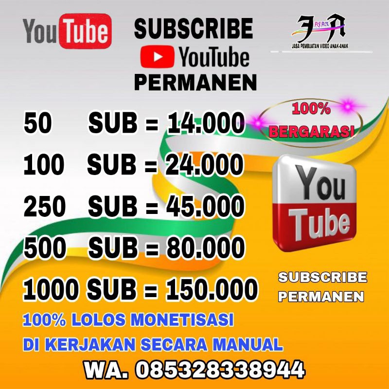 Termurah dan berkualitas subscribe dan jam tayang  untuk youtube permanen