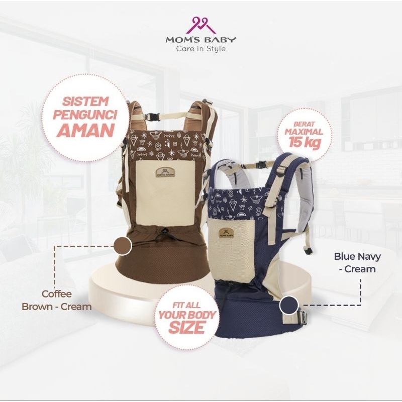 Mom's Baby Gendongan Bayi Ransel SSC M-Shape Indie Series - MBG 2042