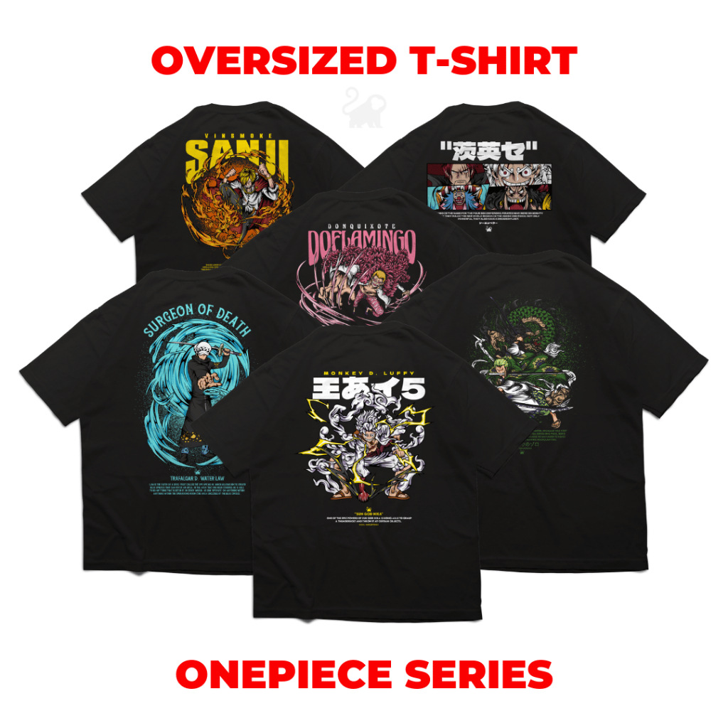 KAOS OVERSIZE DISTRO ANIME ONE PIECE COTTON COMBED 30S - KUUL INDUSTRIES