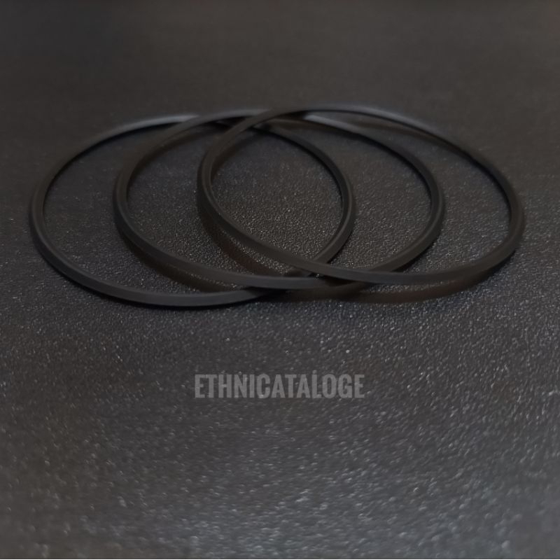 3 pcs gelang karet premium hitam polos / dapat 3 gelang / premium rubber bracelet