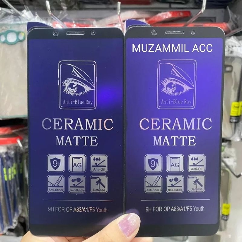 Tempered Glass Matte Blue Full Color OPPO A71/ A83/ A39/ A57 TG Ceramic Matte Blue Full Layar