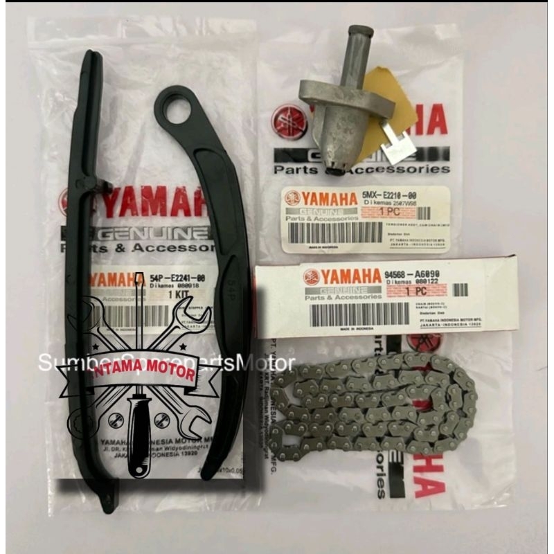 Paket Tensioner Rantai keteng + Tonjokan Keteng + Karet Lidah Yamaha Mio J 54P