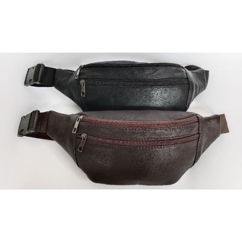 Tas Pinggang Pria Waistbag Asli Kulit Garut.