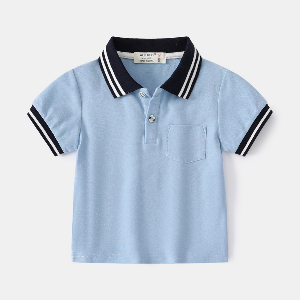 Polo Shirt Anak Laki Laki Import Baju Kerah Anak Cowok Polos Garis Baju Formal