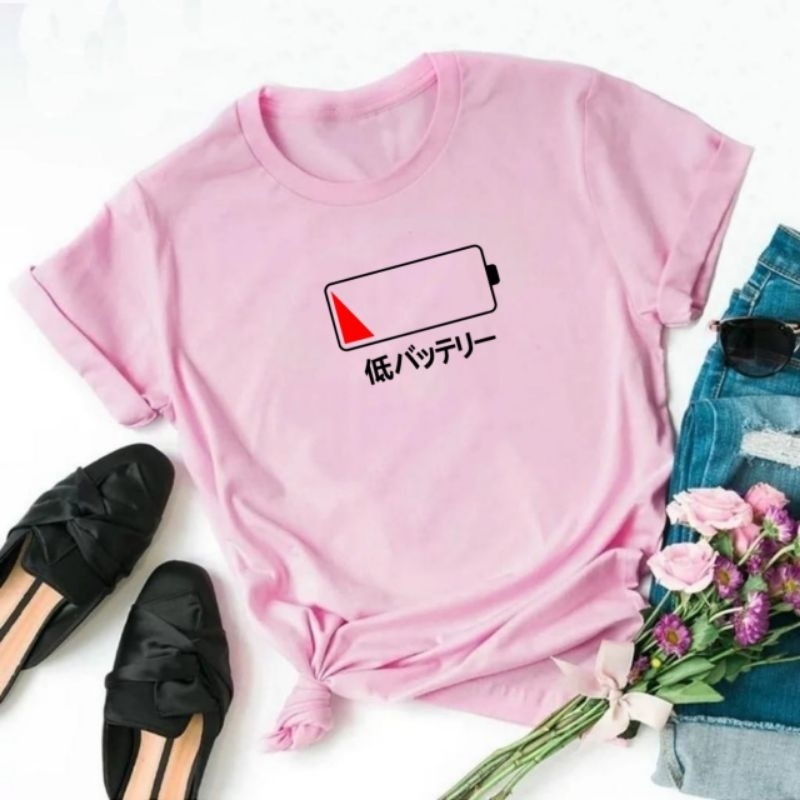 Kaos wanita atasan wanita distro lengan pendek kaos oblong cewek baju perempuan lowbat