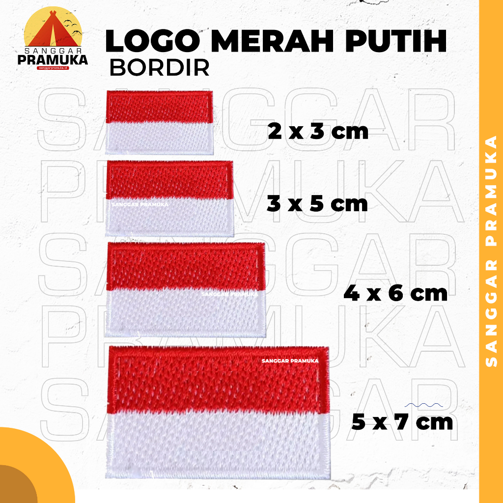 Bendera Bordir / Bordir Bendera / Badge Merah Putih Bordir