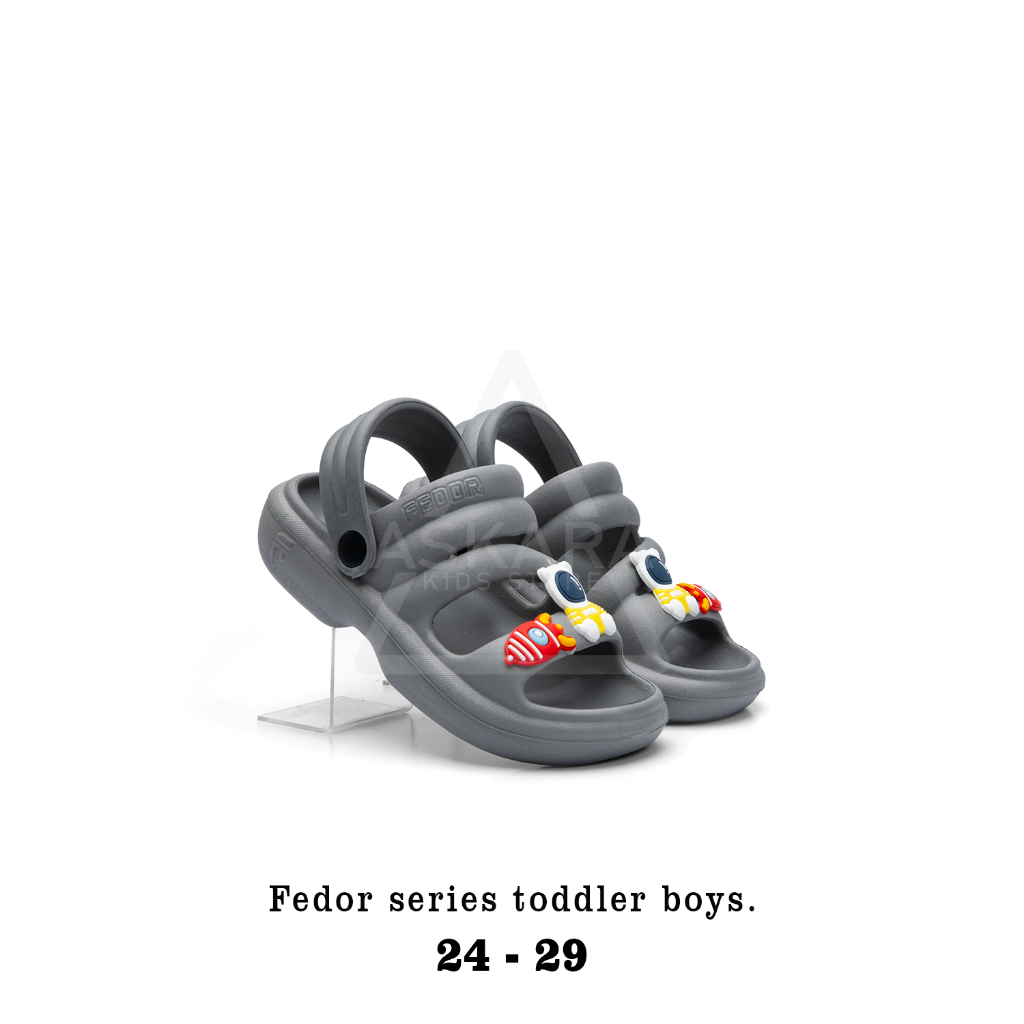 ASKARA - New Fedor Sandal anak Laki-laki Selop Silang Tali Belakang Karakter Astronout 2.5 - 5 Tahun