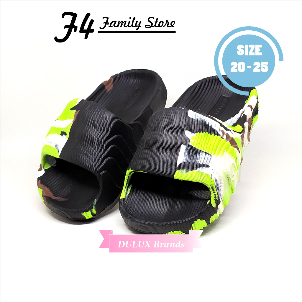 MD79 - Sendal Anak Laki Perempuan Slip On Selop Jelly Kenyal Usia 3 5 Tahun Motif Loreng Kasual Terbaru 2023