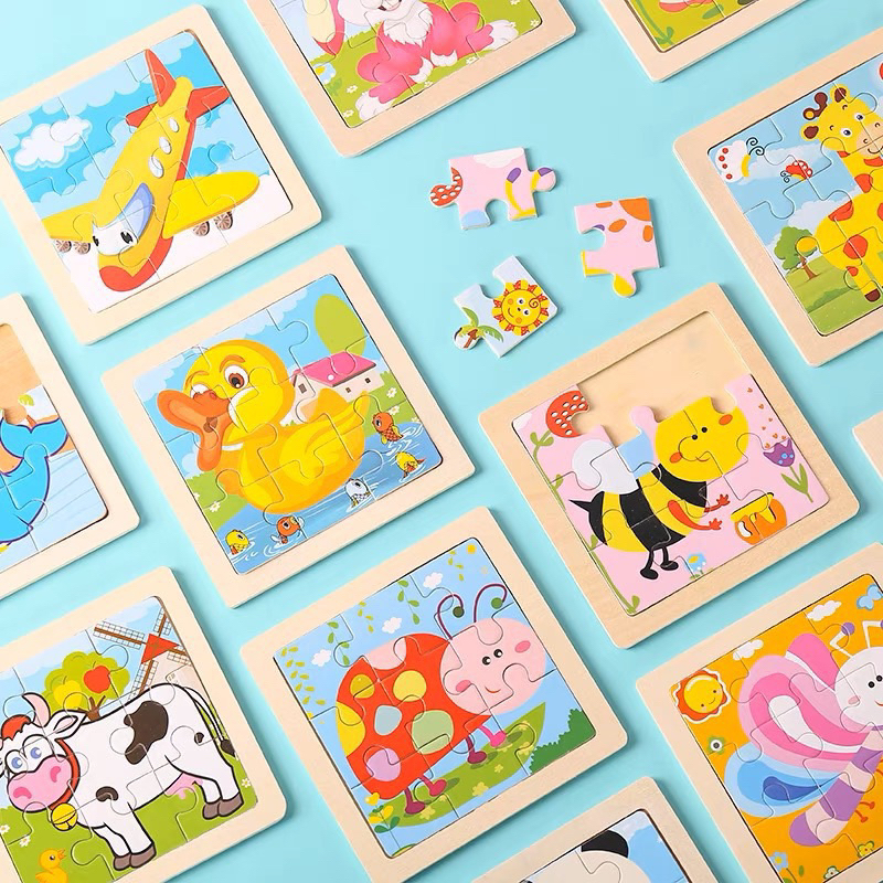 Bisa COD mainan edukasi puzzle/puzzle kayu hewan mainan edukasi jigsaw puzzle anak