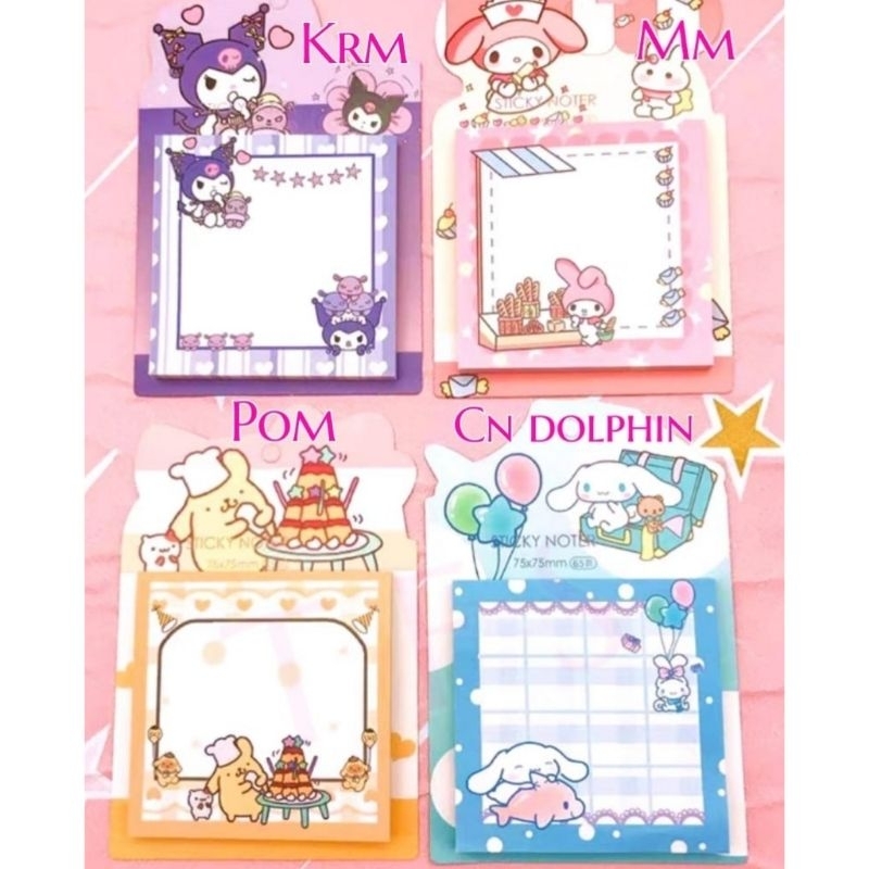 

CL Sticky notes 65 hal Melody Kuromi Pom Cinamoroll