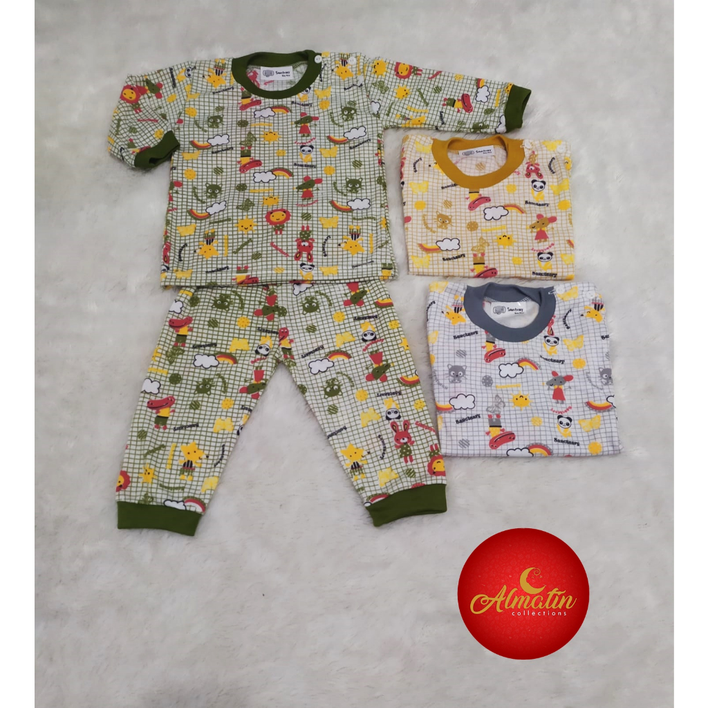 piyama bayi baju bayi laki laki 3 - 18 bulan